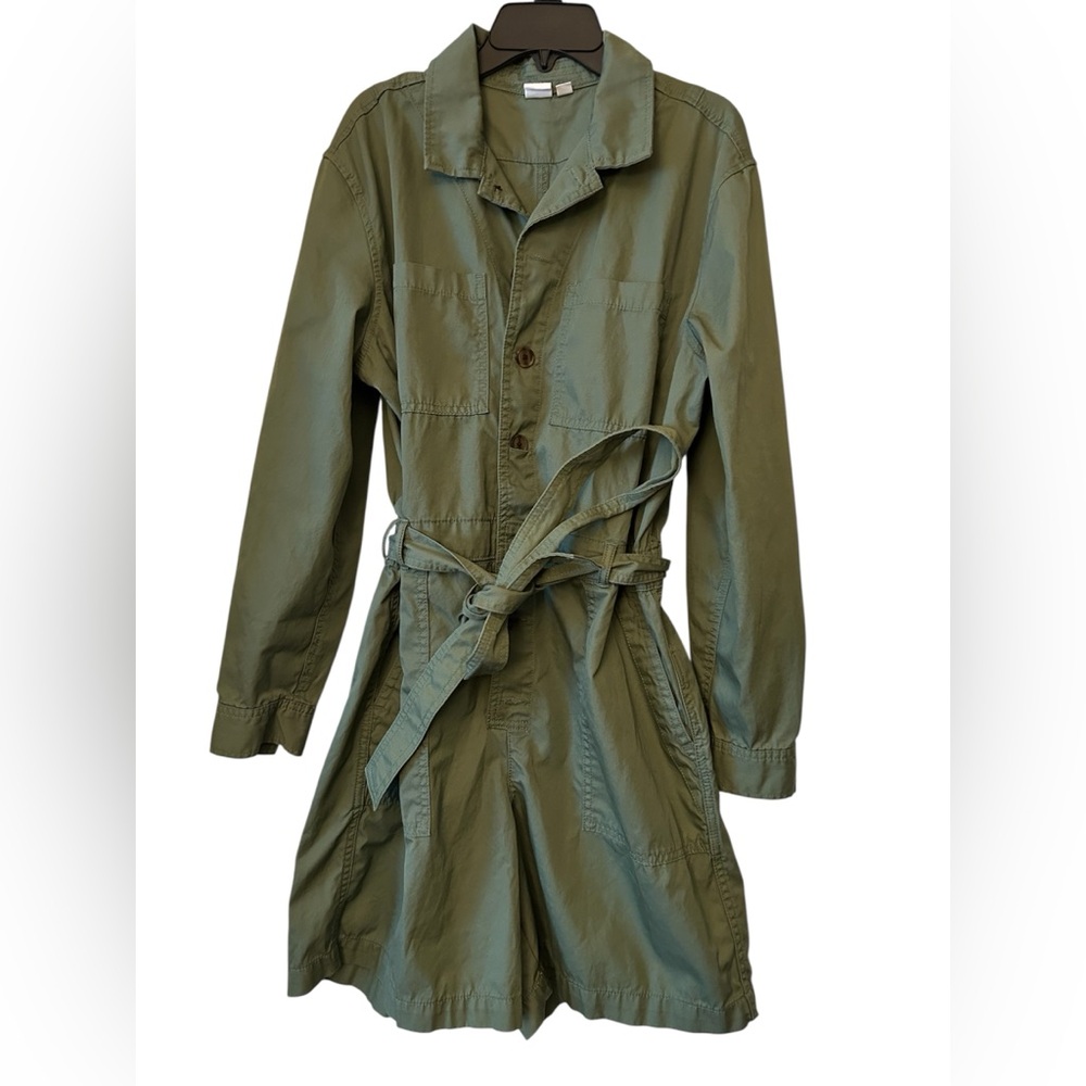 Gap Green Button-Up Romper Belted Size 10‎ - Picture 2 of 6